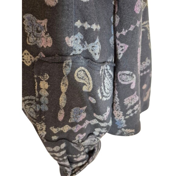 Vintage Havana Boyfriend Fleece Button Down Boho Paisley Sweatshirt Sz L - Picture 3 of 8